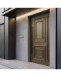 Brown traditional style aluminium pivot door