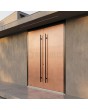 Aluminium double door with copper texture of milled metal