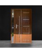 Golden oak high security steel front entry door