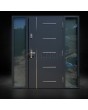 Anthracite STA Cortez modern steel door with left and right sidelight / glass panel