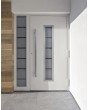 white secure aluminium front doors with glass