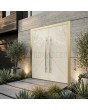 Aluminium double door covered with Cristallo sintered quartz