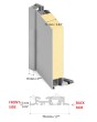 LIM M18 - aluminium hinged entry door with yellow brass texture of milled metal