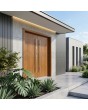 Golden oak french contemporary front door