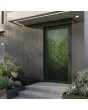 Green high-quality aluminium hinged door with green fusing glass