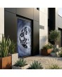 Dark anthracite aluminium entrance door with fusing glass