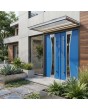 Blue modern high-quality double front door