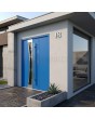 Bluie metal entrance door with side panel