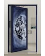 Pivot entrance doors with fusing moonlight glass