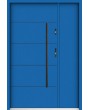 Sta Henson Uno - contemporary steel front door with ribs and side panel