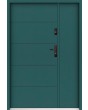 Sta Henson Uno - contemporary steel front door with ribs and side panel