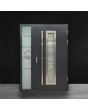 Anthracite Sta Hevelius steel front door with left sidelight