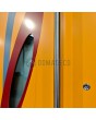 LIM INLAY  - Aluminium main door door with colourful ovals