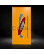 Orange aluminium main door door with colourful ovals