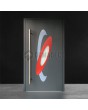 Anthracite main door door with colourful ovals