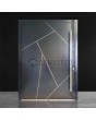 Anthracite stylish aluminium pivot front door with stripes
