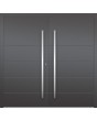 Solid double aluminium door with ribs