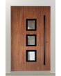 PIVOT Izobar - aluminium single pivot door with five windows