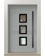 PIVOT Izobar - aluminium single pivot door with five windows