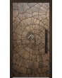 LIM M30 - aluminium hinged door with brown texture of milled metal