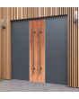 LIM V22 double - double aluminium front door with wooden decor