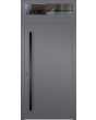Aluminium hinged LIM door with top glass panel