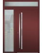 Aluminium LIM hinged door with left and top sidelight (view from the outside)
