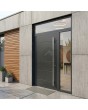 Anthracite Aluminium hinged door with right and top glass panel