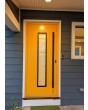 yellow secure aluminium front doors with glass