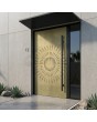 Front door with gold texture of milled metal