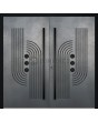 LIM M13 double - Aluminium double hinged door with gunsmoke texture of milled metal
