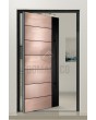 PIVOT M15 - aluminium pivot door with copper texture of milled metal