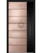 Aluminium hinged door with copper texture of milled metal