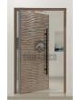 PIVOT M16 - aluminium front entry hinged door with texture of milled metal