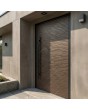 aluminium front entry hinged door with texture of milled metal