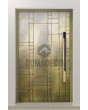 PIVOT M18 - aluminium pivot door with yellow brass texture of milled metal