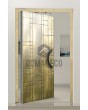 aluminium pivot entry door with copper texture of milled metal
