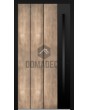 Aluminium hinged entry door with nickel gold texture of milled metal