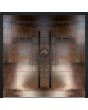 LIM M23 double - aluminum double hinged door with with squareds in liquid metal