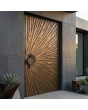 Aluminium hinged door with brown texture of milled metal