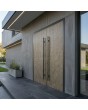 Anthracite double entry door coated with liquid metal