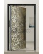 PIVOT M28 - aluminium pivot door with brass texture of milled metal