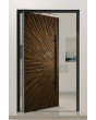 PIVOT M29 - aluminum pivot door with brown texture of milled metal