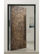 PIVOT M30 - aluminium pivot door with brown texture of milled metal