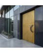 LIM M8 - hinged aluminium front door with gold texture of milled metal