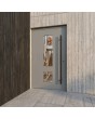 Grey exclusive modern aluminium door with unique design