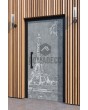 LIM Paris -  entry aluminium door with Eiffel Tower texture of milled metal