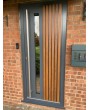 LIM RAIL4 - aluminium entry door with vertical slats made of aluminium profiles