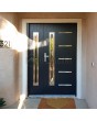 Anthracite stainless steel front door with one side panel