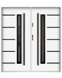 Sta Picard Double Noir - stainless steel exterior double front door with black frame around glass